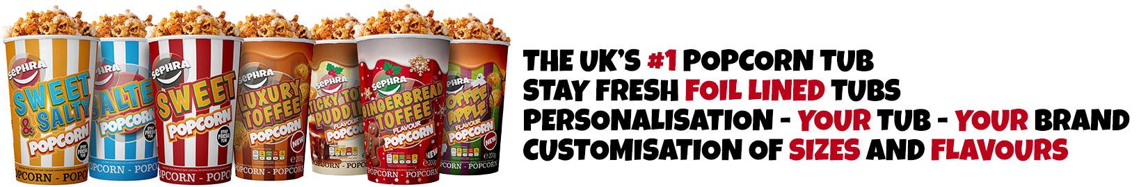 Sephra Popcorn Personalisation and Customisation options available.