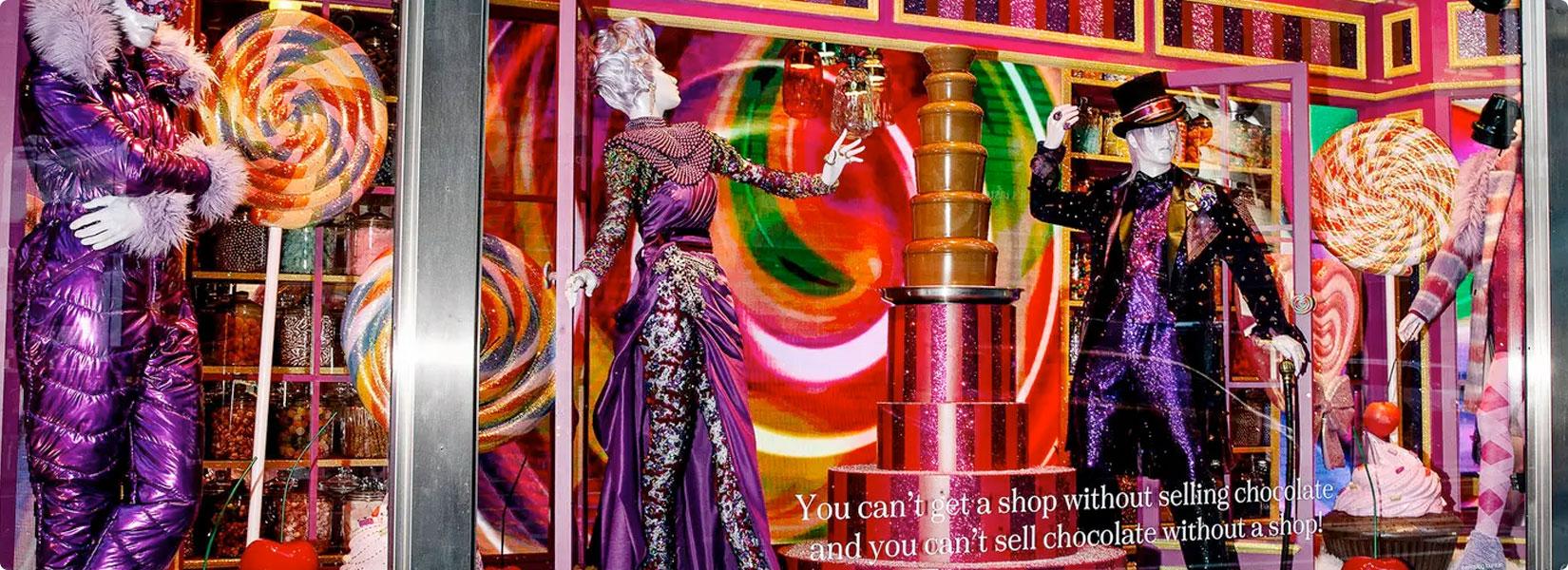 Willy Wonka-themed windows at Bloomingdale’s.